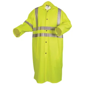 518CXL MCR .40mm,Stretch PU/CottonPoly Blend,Class 3,FR,Coat,Roll-Up Hood,LIME