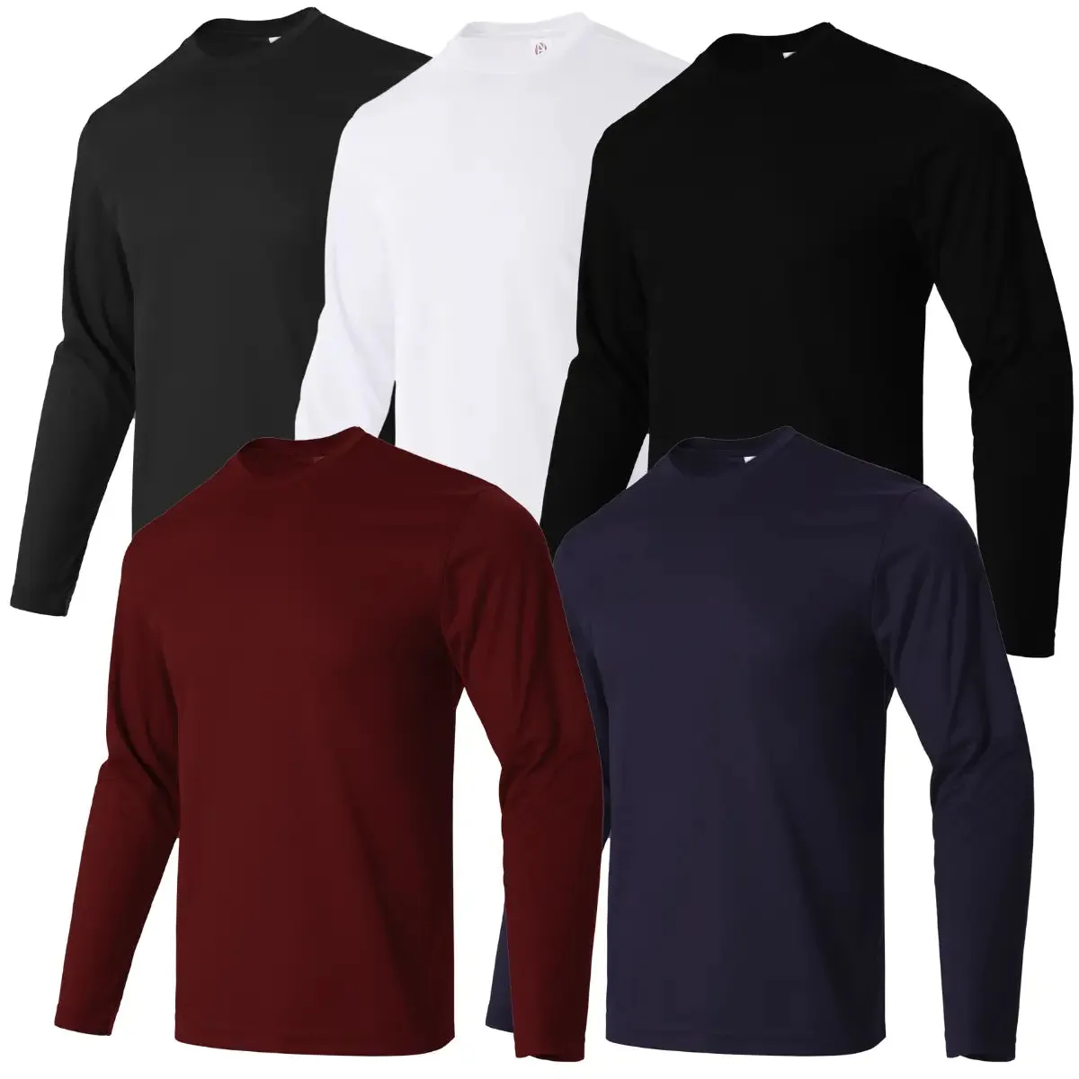 5PCS Men's Long Sleeve Sports T-Shirts