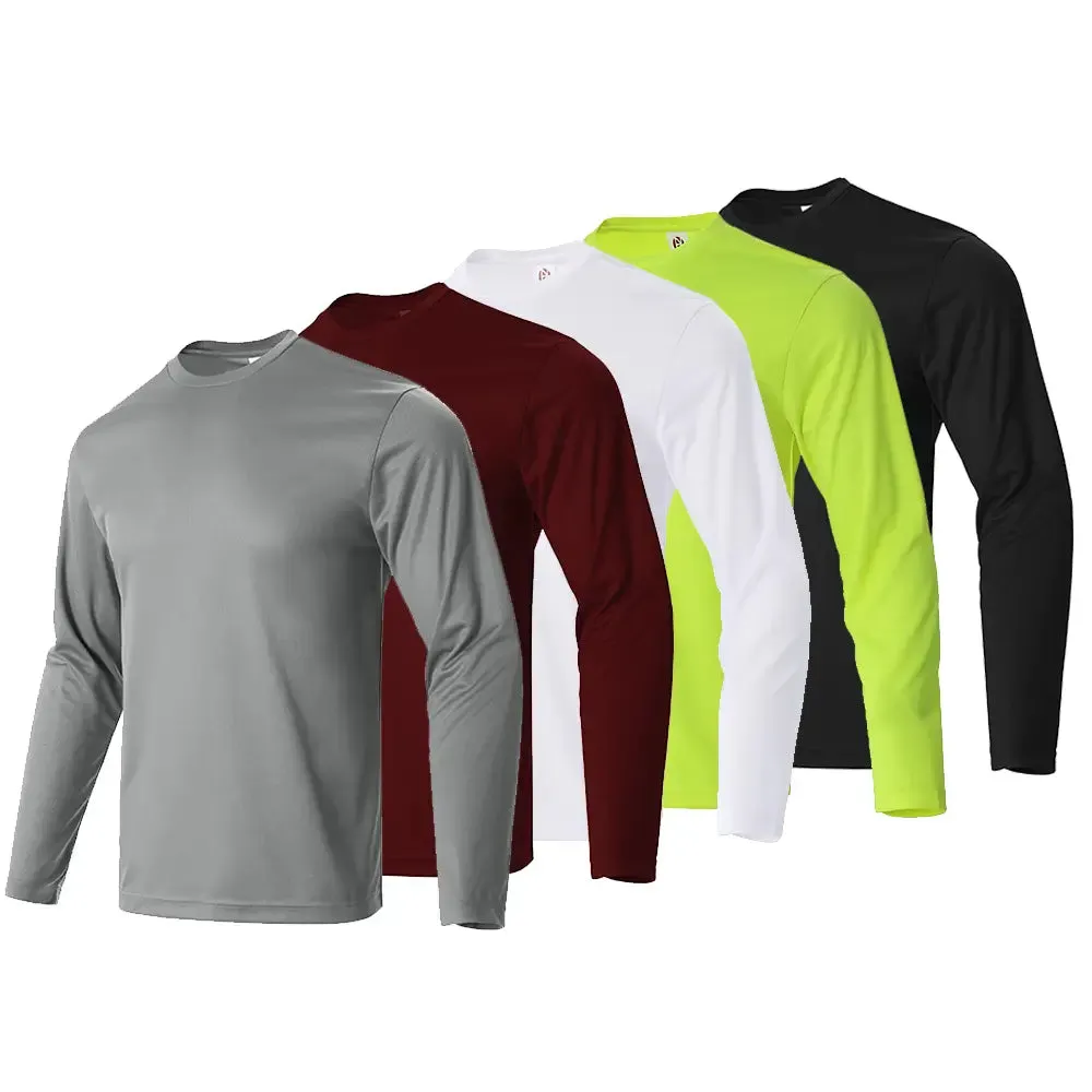 5PCS Men's Long Sleeve Sports T-Shirts