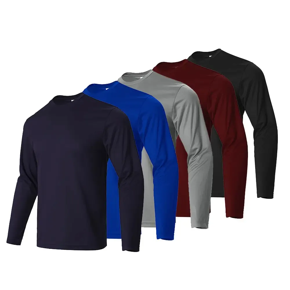 5PCS Men's Long Sleeve Sports T-Shirts