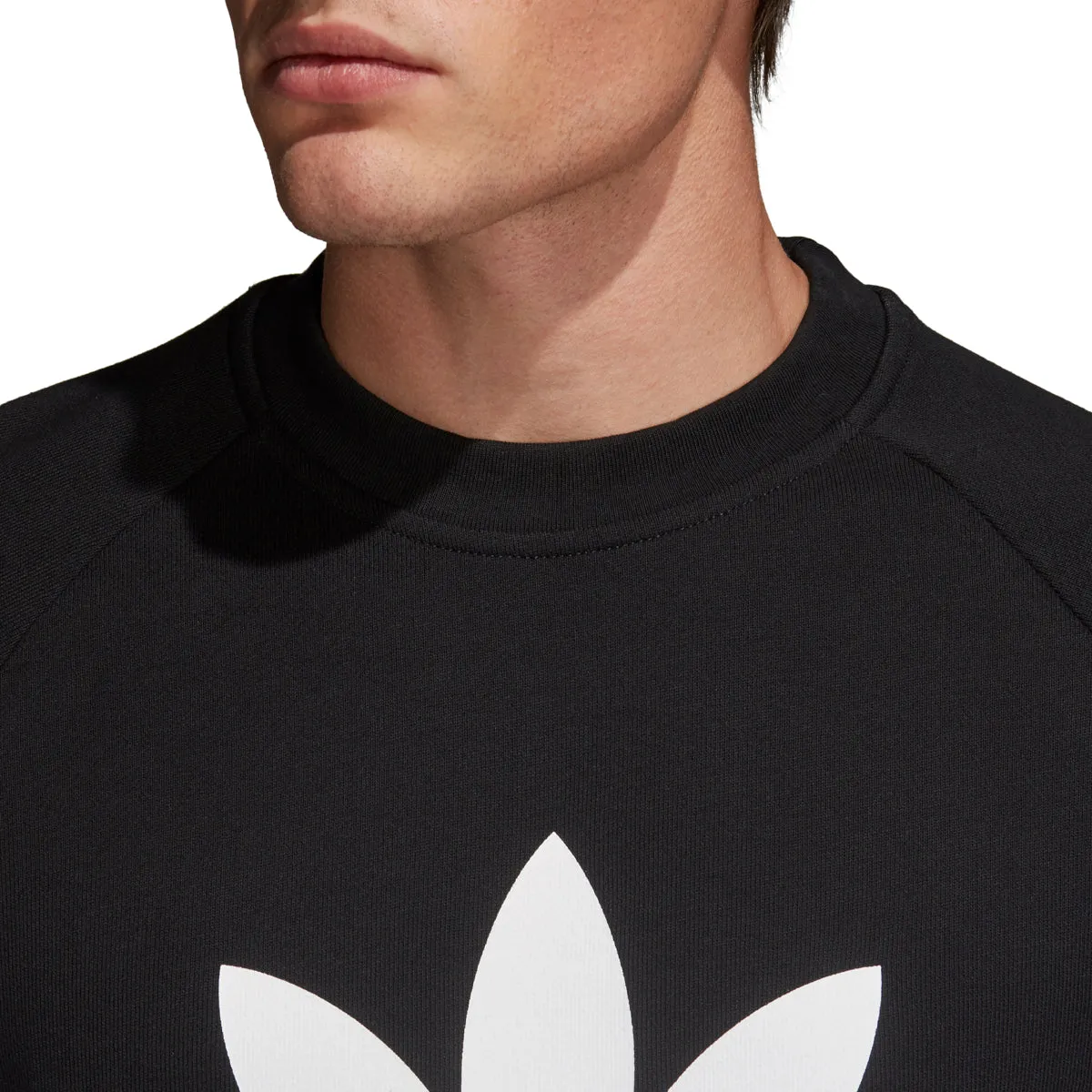 Adidas Originals Men's Trefoil Warm-Up Crew Sweatshirt Black/White