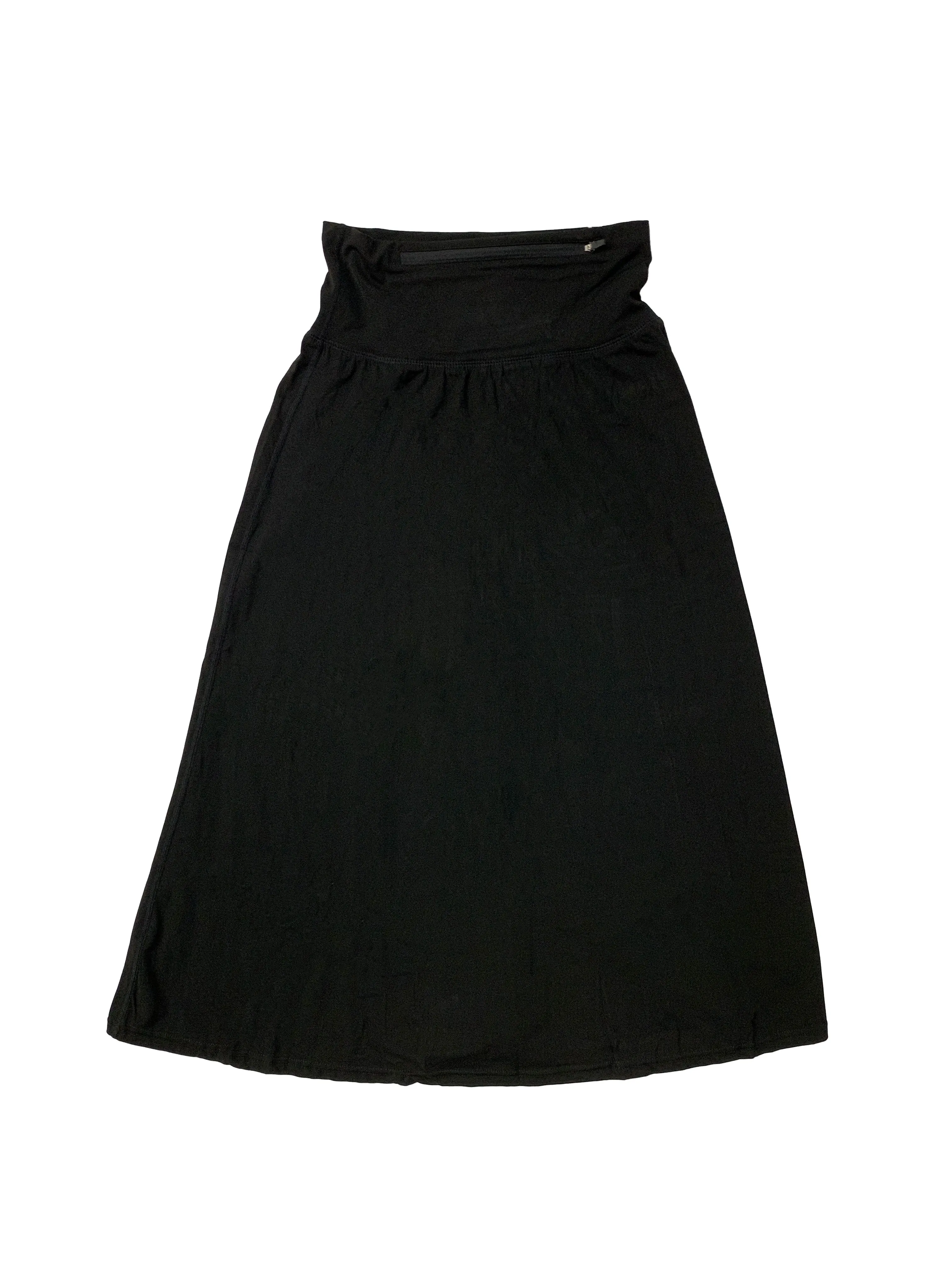 Black Active Midi Swim Skirt