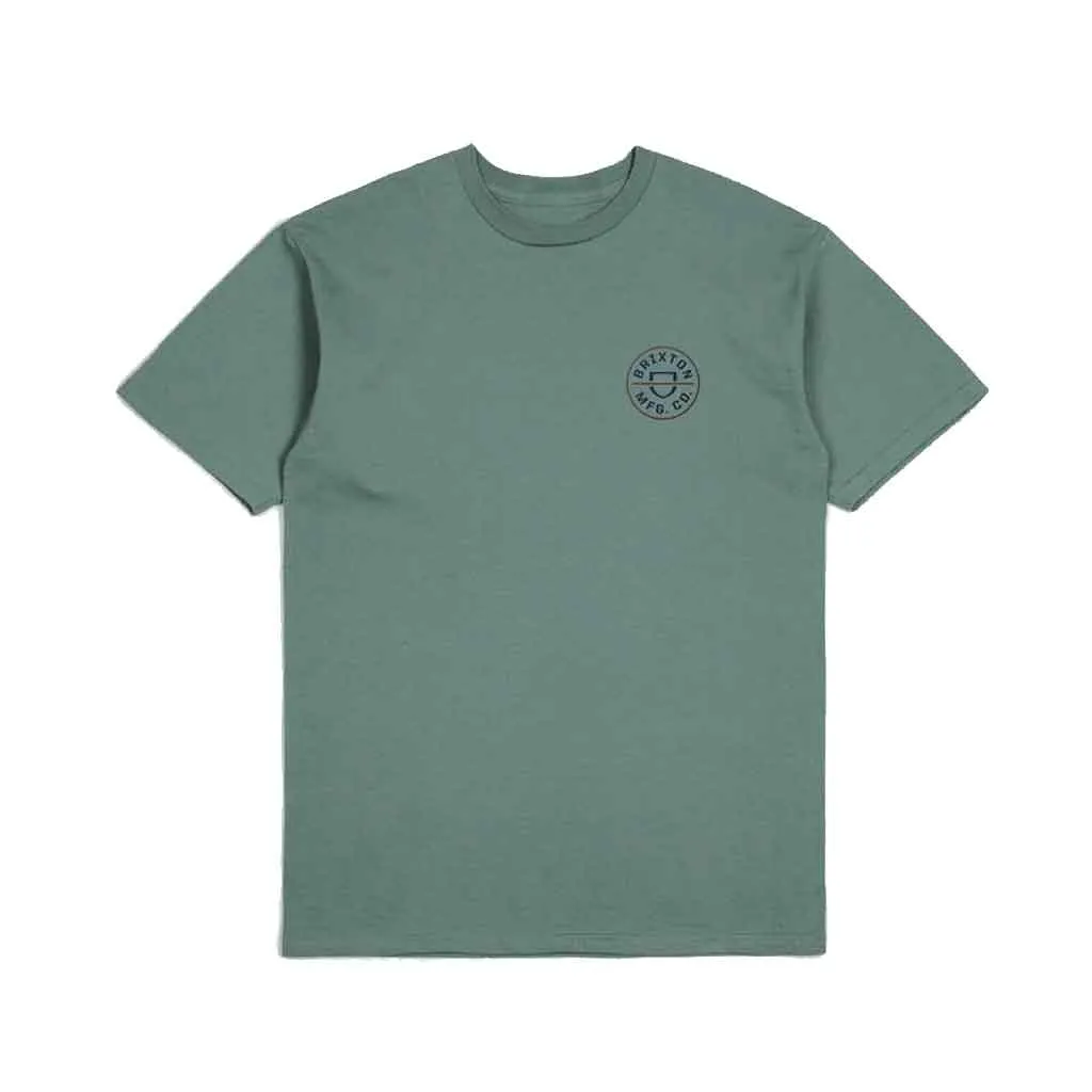 Brixton Crest II S/S T-shirt - Chinois Green/Washed Navy/Sepia