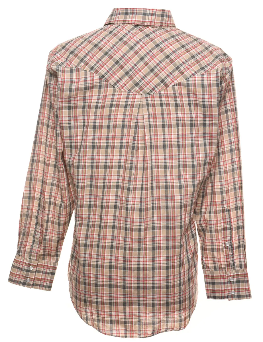 Brown & Maroon Classic Checked Shirt - L