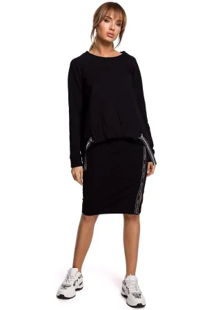 Chic Sweatshirt-Style Pencil Skirt for Sporty Elegance