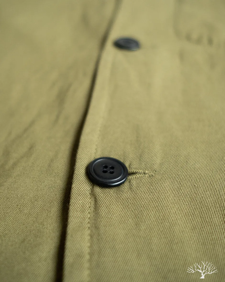 Cotton/Linen Painter Jacket - Olive