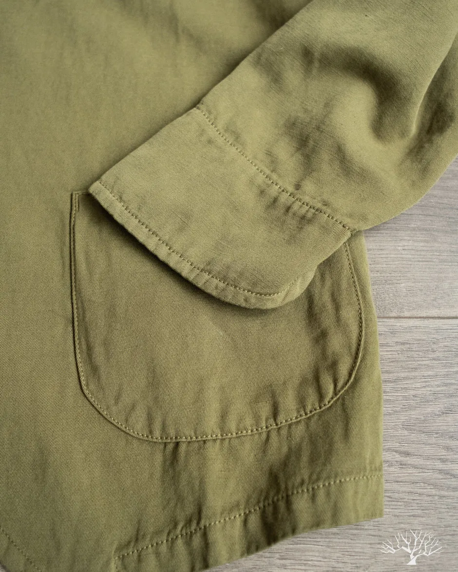 Cotton/Linen Painter Jacket - Olive