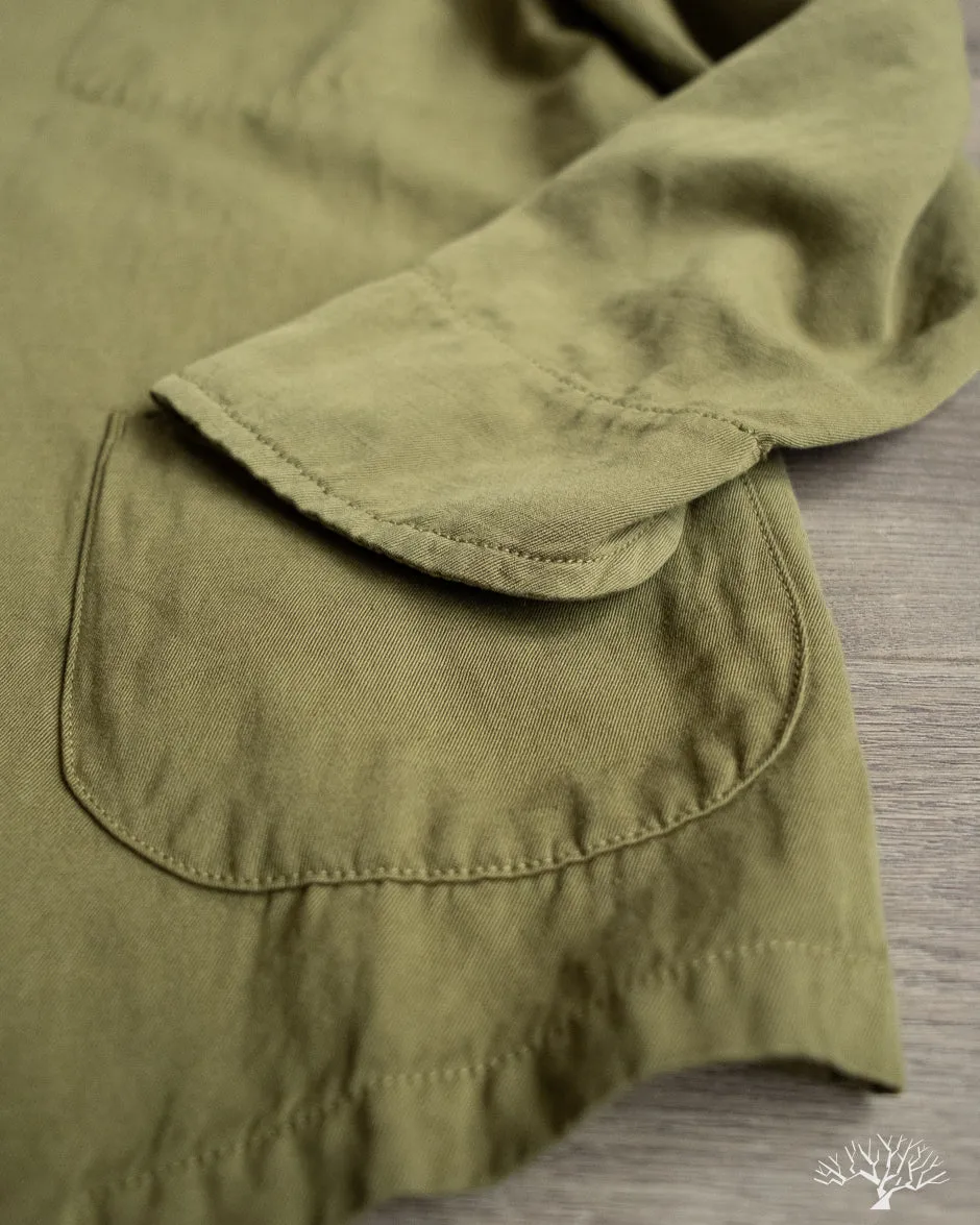 Cotton/Linen Painter Jacket - Olive