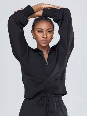 Cropped Turtleneck Sweatshirt