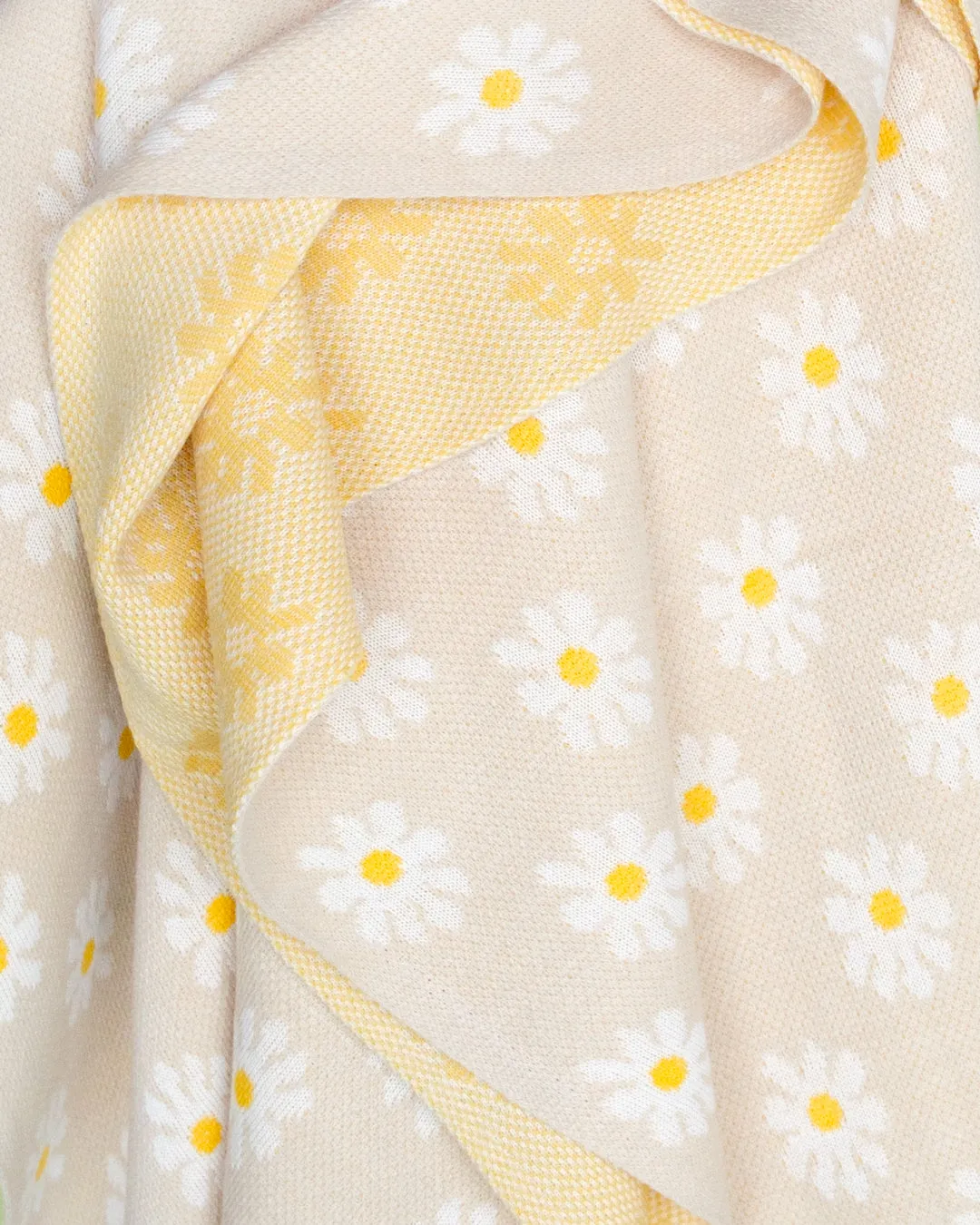 Daisy Jacquard Sweater Knit - Beige/Yolk/White