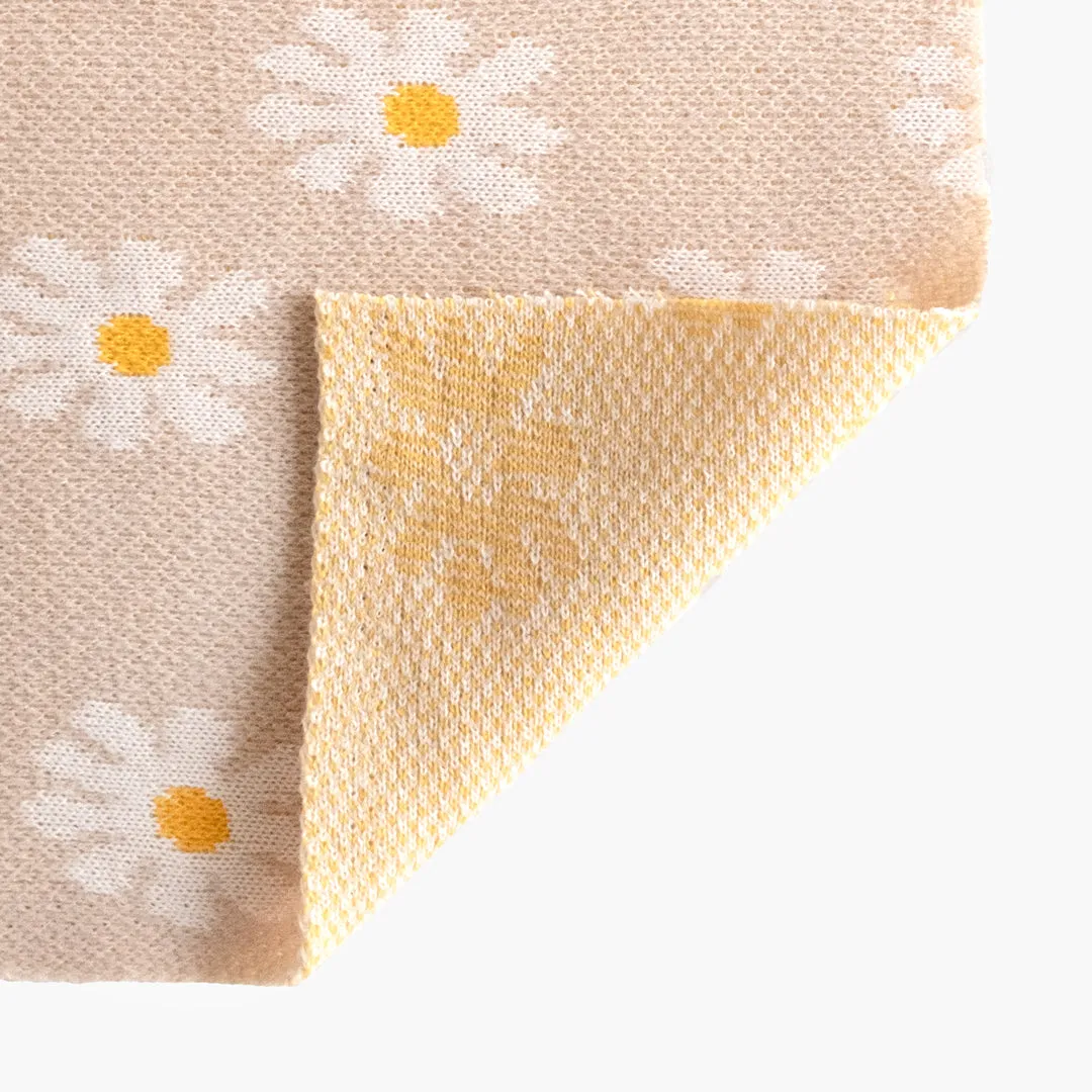 Daisy Jacquard Sweater Knit - Beige/Yolk/White