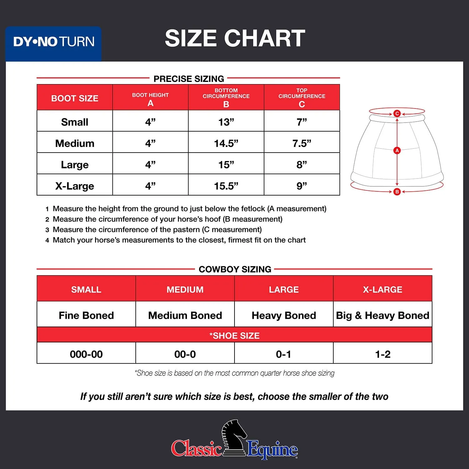 DyNo Turn Bell Boots, Medium (pair)