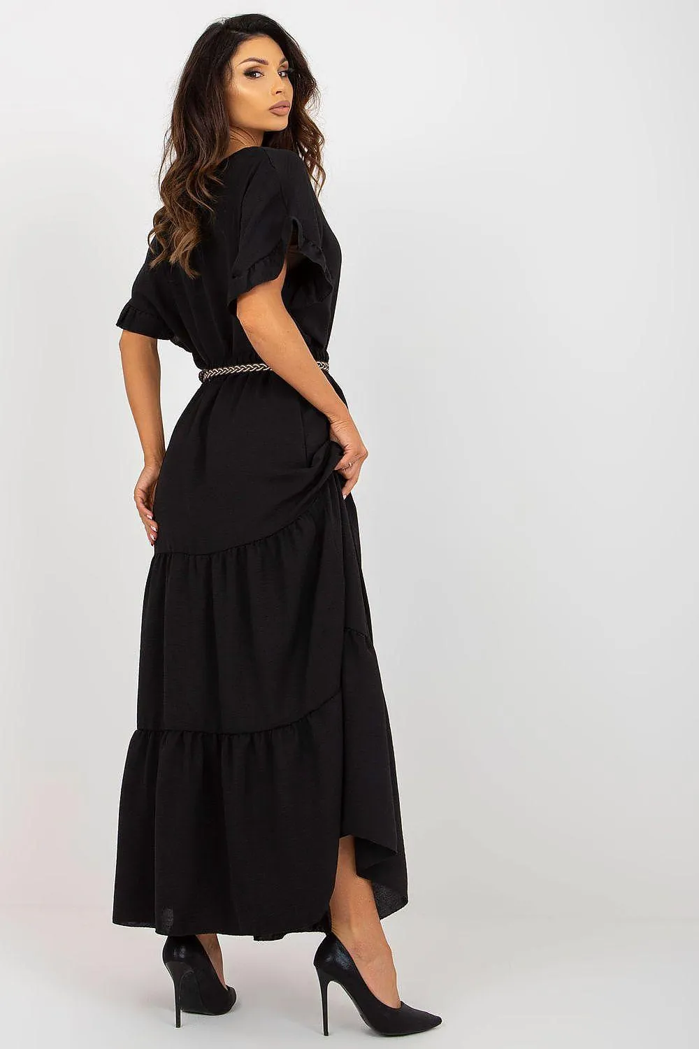 Elegant Frilled Maxi Skirt from Italy Moda