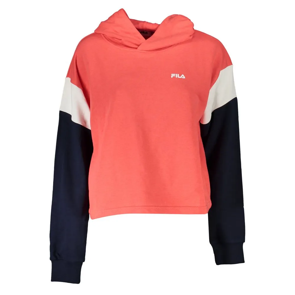 Fila Chic Pink Hooded Sweatshirt with Logo Detail