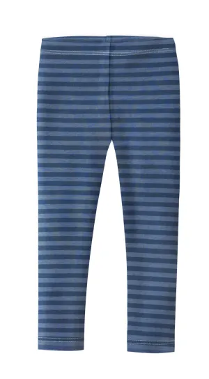 Girls Soft Stripe Leggings  | Midnight Blue