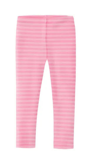 Girls Soft Stripe Leggings  | Pink