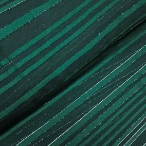 Green Stripes Printed Georgette Fabric (Wholesale)