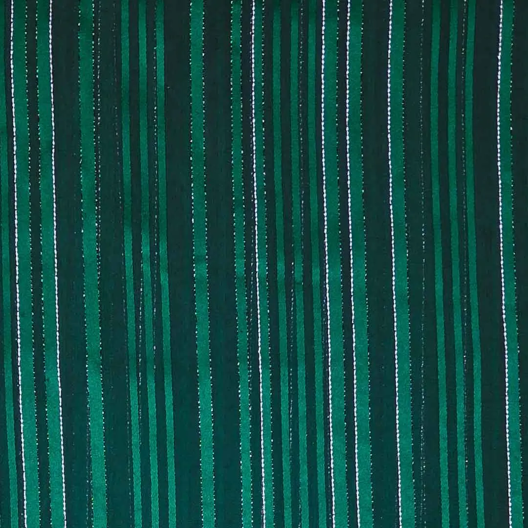 Green Stripes Printed Georgette Fabric (Wholesale)