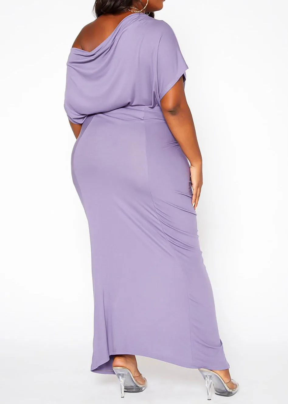 HI Curvy Plus Size Centered Drawstring Hem Maxi Skirts