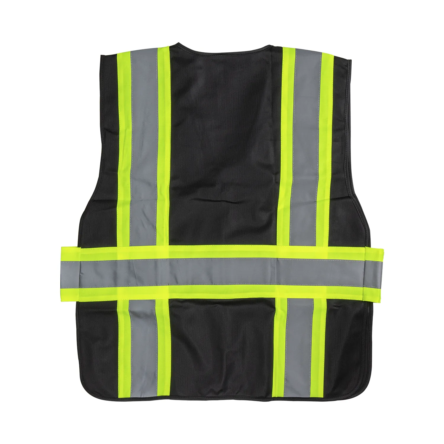 High Visibility Reflective Safety Vest with Zipper Fastening (Black), X-Large - 1 pc