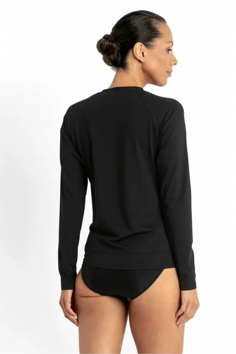 Jantzen Cosmopolitan Zip Rashie Long Sleeve Black