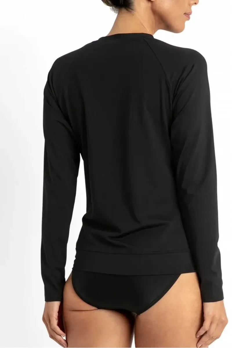 Jantzen Cosmopolitan Zip Rashie Long Sleeve Black