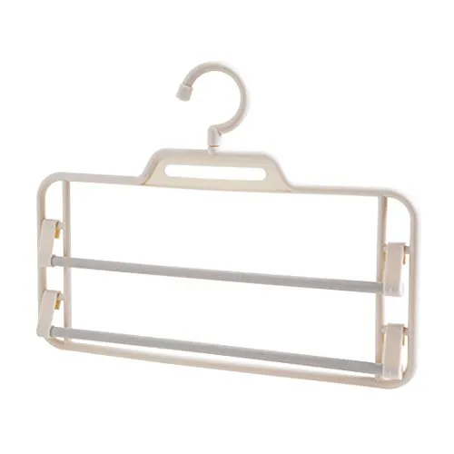 Kexinfan Hanger Multilayer Trousers Rack Closet Trousers Rack Home Multi-Functional Hanger Trousers Rack Rack Storage Rack Pants Hanging, Beige