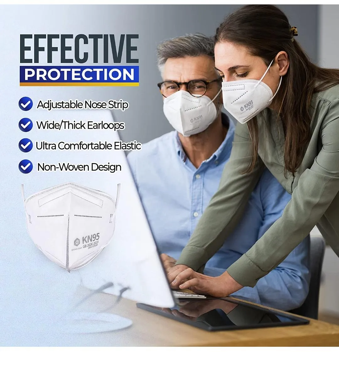 KN95 Masks (FDA Approved, High Filtration Efficiency: 95%)