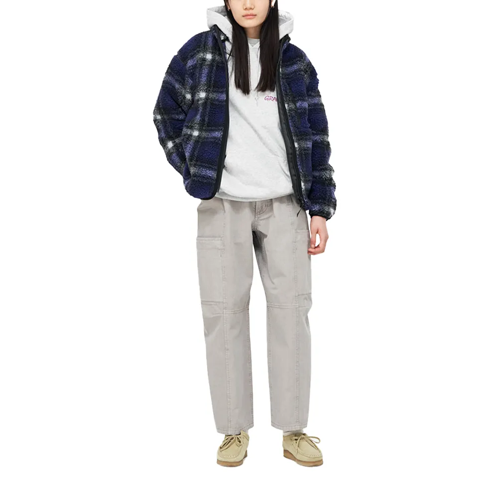 Knit Shadow Plaid Sherpa Jacket