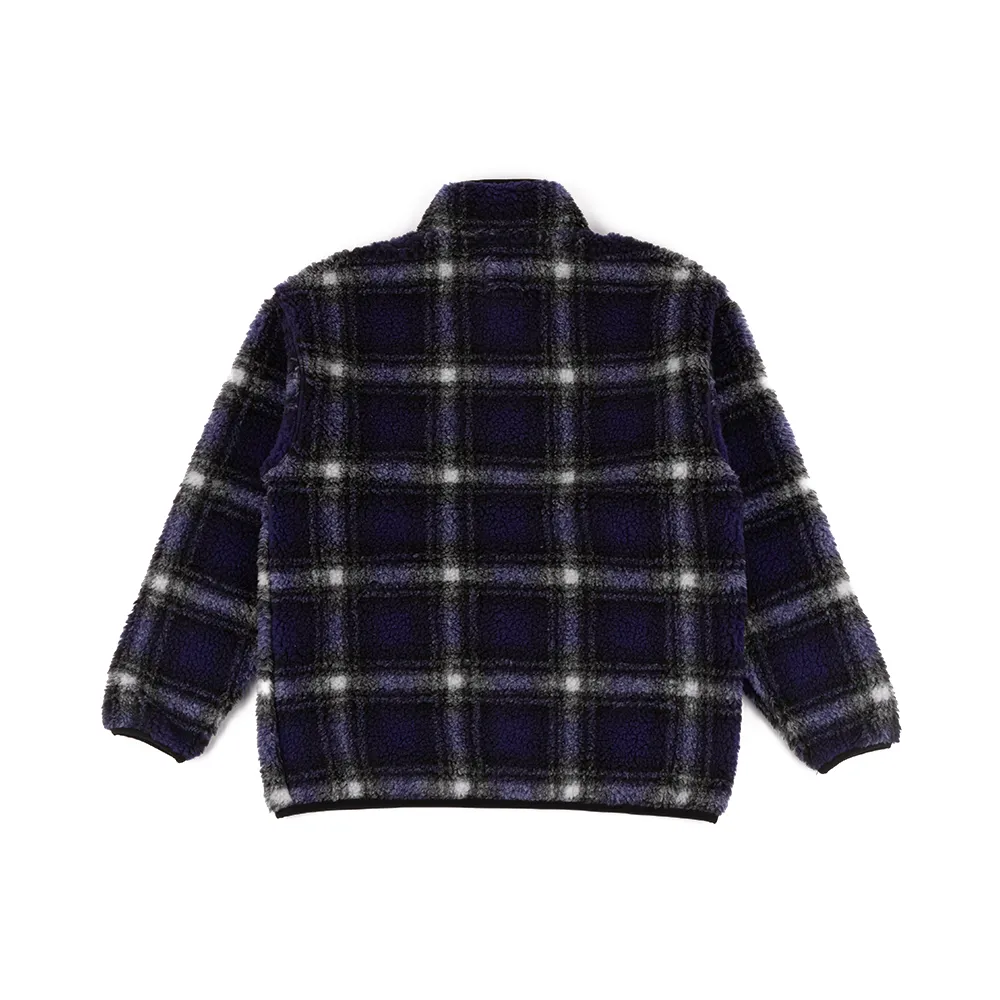 Knit Shadow Plaid Sherpa Jacket