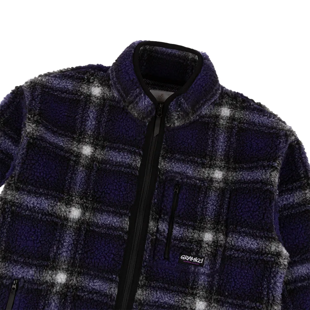 Knit Shadow Plaid Sherpa Jacket