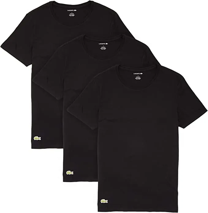 Lacoste Underwear Men's Essentials 3-Pack 100% Cotton Regular Fit Crew Neck T-Shirts