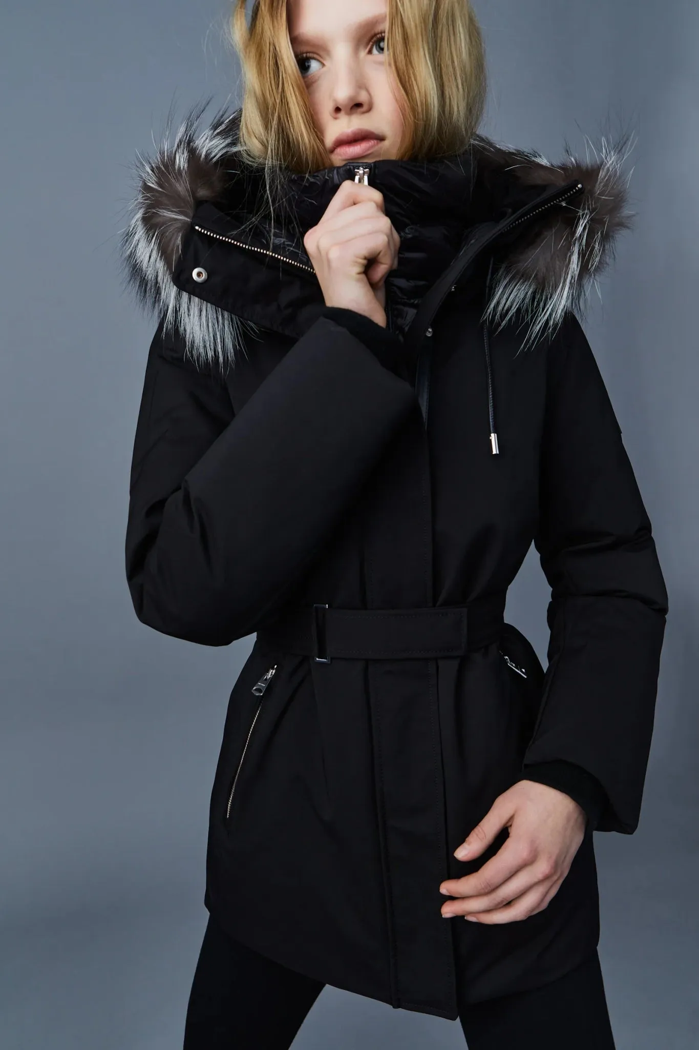 MACKAGE JENI-X - 2-in-1 Down Parka With Removable Bib And Silver Fox Fur