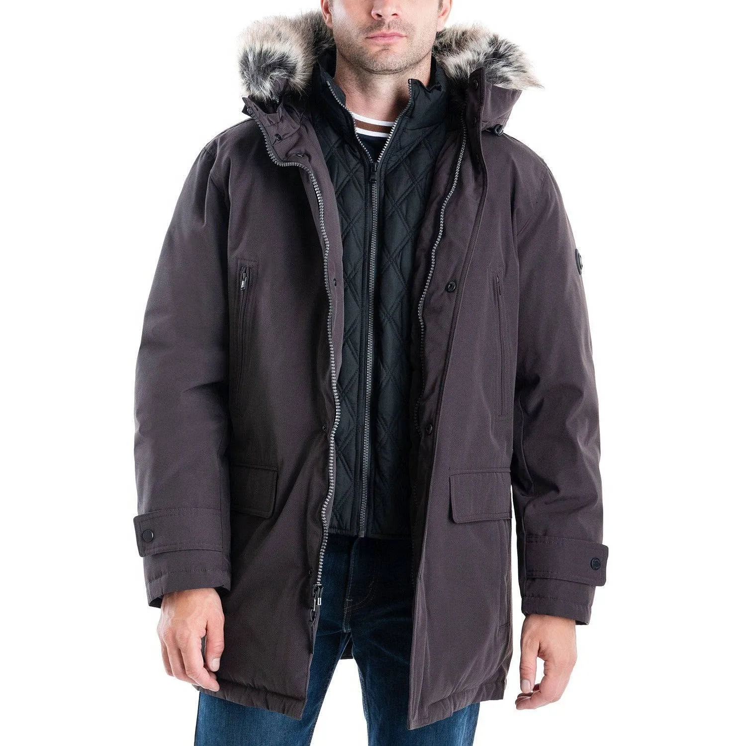 Michael Kors Men's Heavyweight Hooded Snorkel Parka Coat