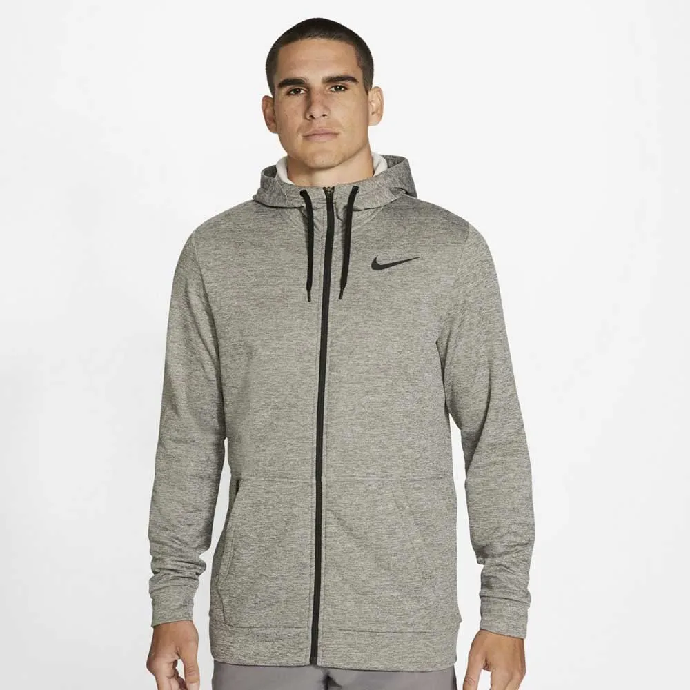 Nike Men's Therma Full-Zip Training Hoodie (XX-Large, Dark Grey Heather/Black)