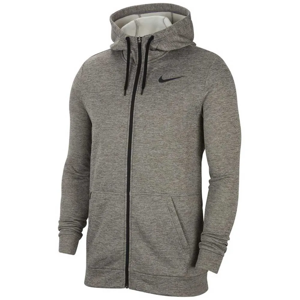 Nike Men's Therma Full-Zip Training Hoodie (XX-Large, Dark Grey Heather/Black)