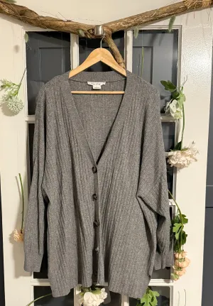 Penn. Grey Button Down Cardi 3X