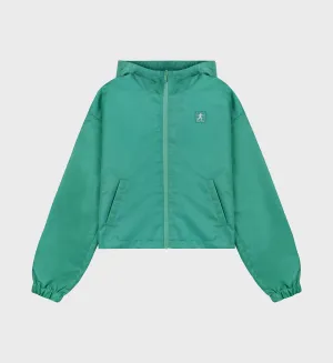 Running Woman Nylon Windbreaker - Spring Green/White