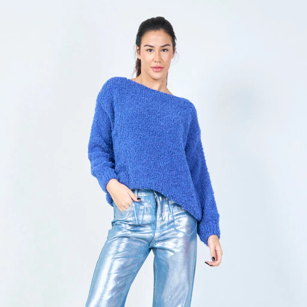 Soft boucle knit sweater wholesale