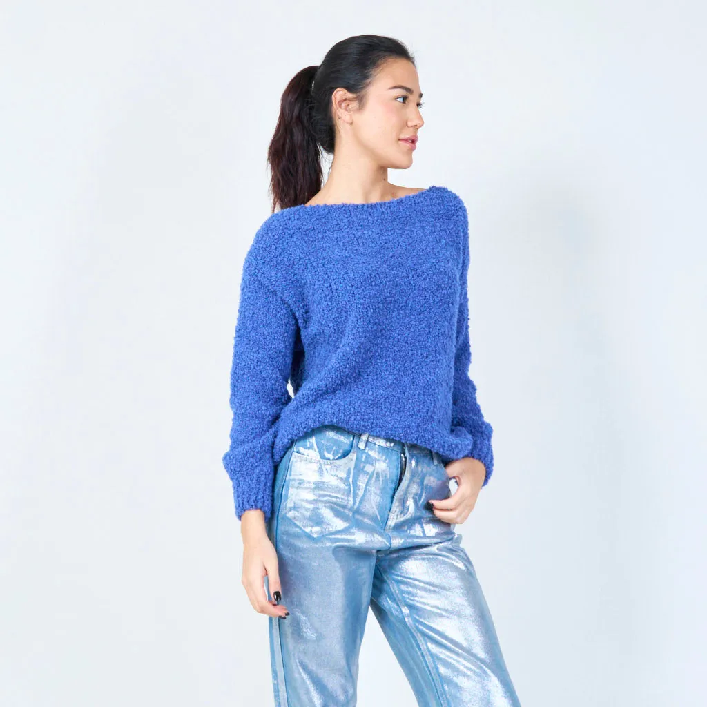 Soft boucle knit sweater wholesale