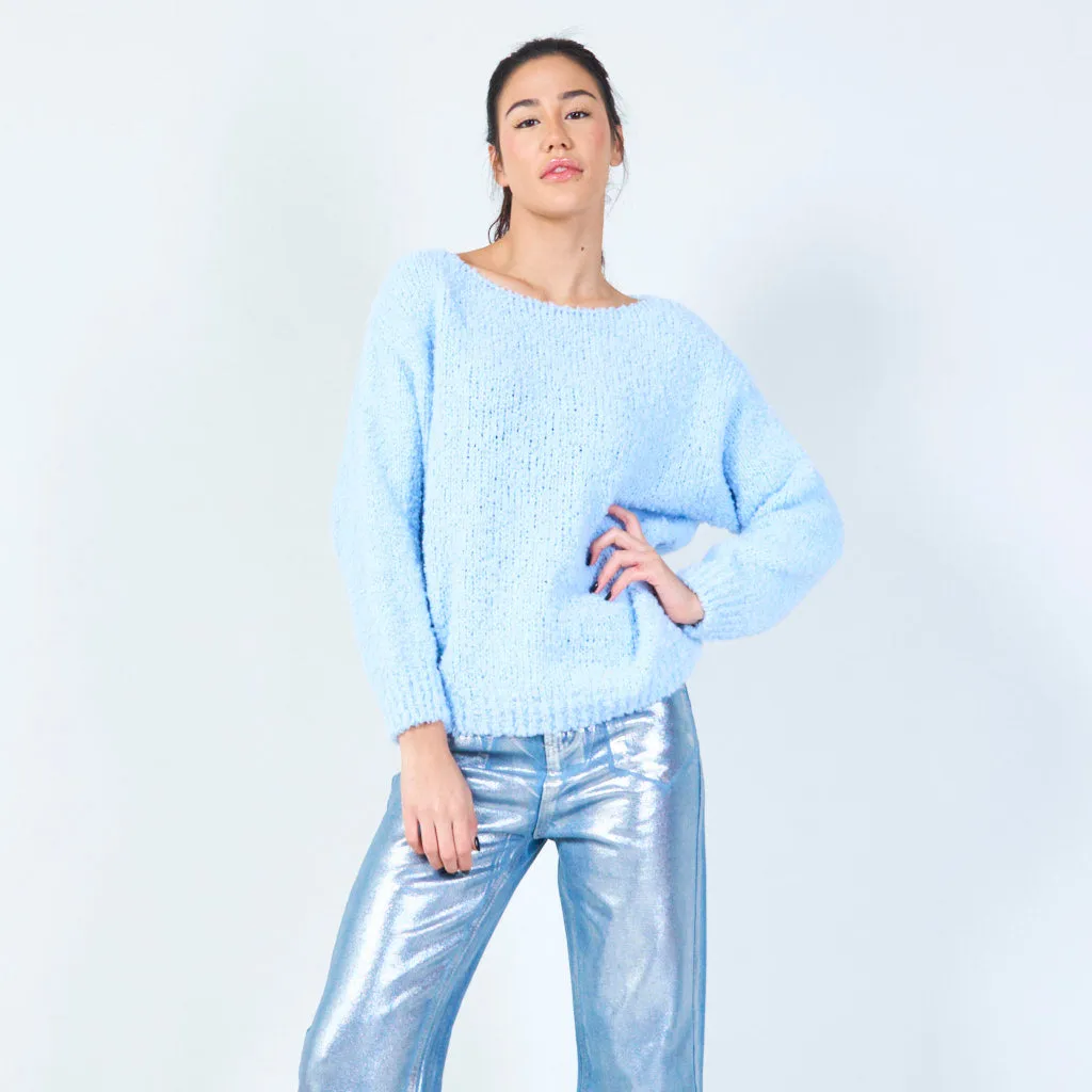 Soft boucle knit sweater wholesale