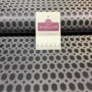 Space Grey Geometric Italian Fancy viscose acetate lining Fabric M1866-4