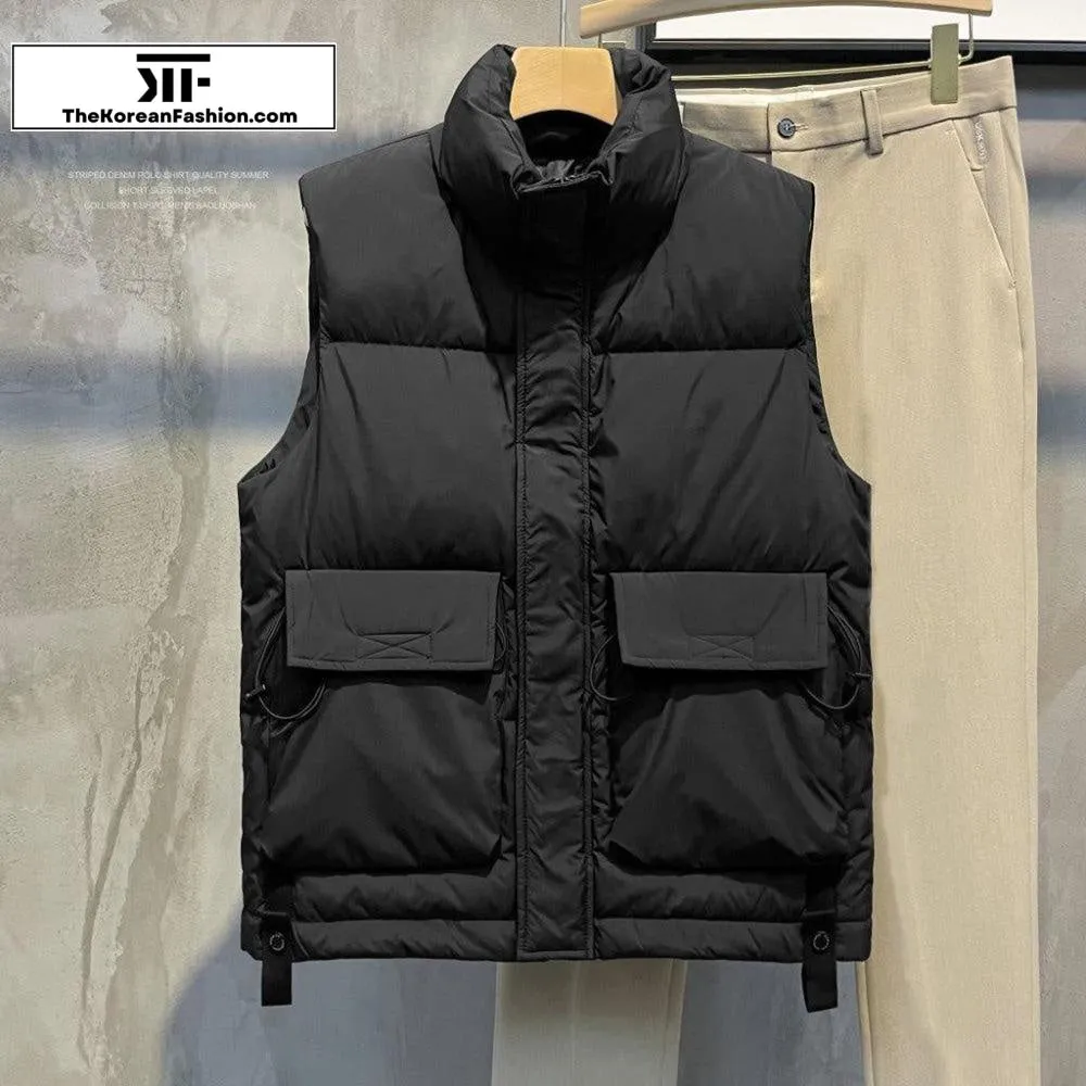 Stand Collar Sleeveless Vest Down Jacket