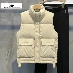 Stand Collar Sleeveless Vest Down Jacket