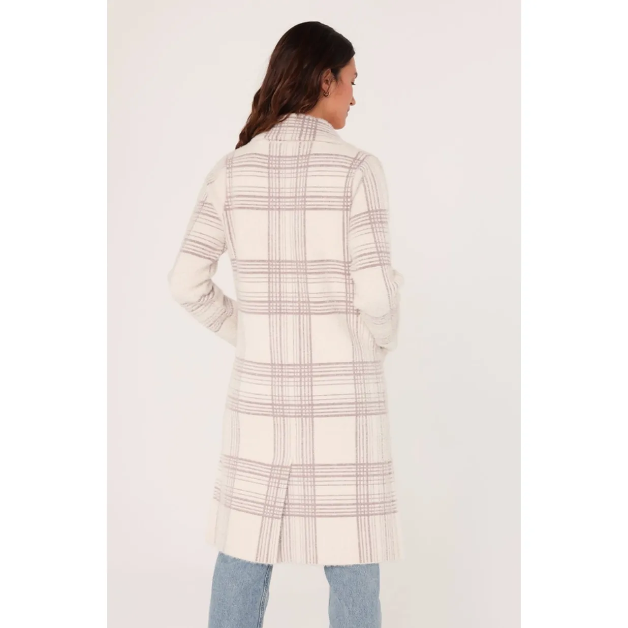 The Princeton Cream Plaid Coatigan