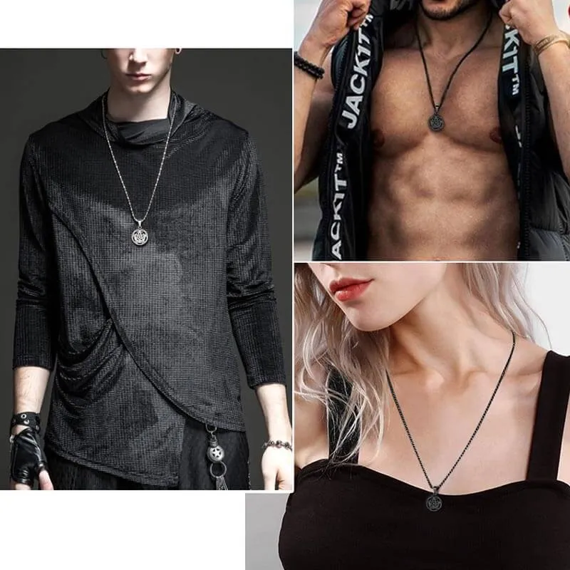 Tokyo Mart Men Pentagram Necklace Pentacle Wiccan Pagan Crescent Moon Irish Pendant Jewelry