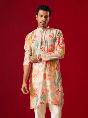 VASTRAMAY Men's Printed Cotton Kurta