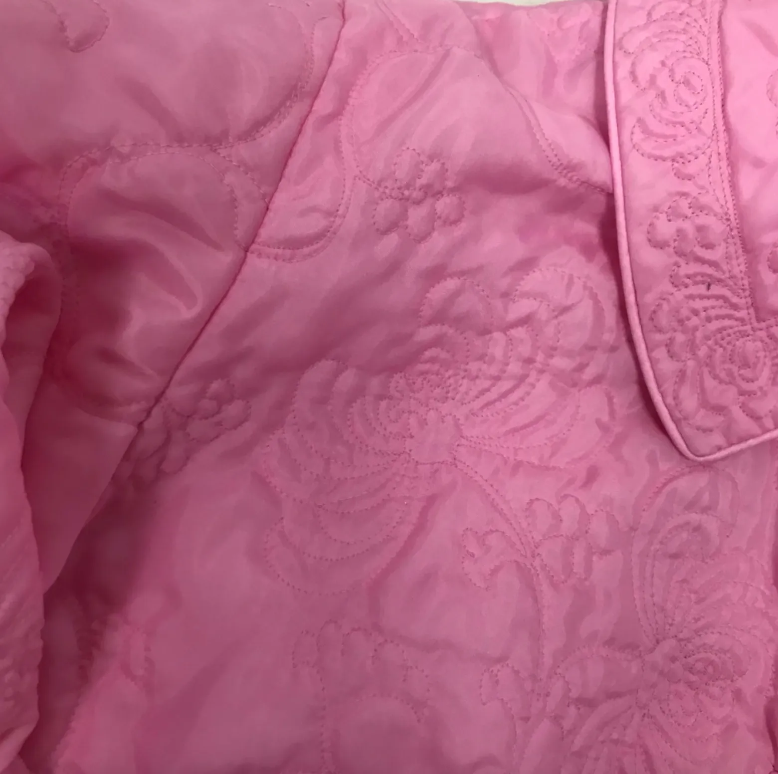 Vintage 50s 60s | Pink Quilted Babydoll Pegnoir Nighty Robe Bed Jacket Free Size