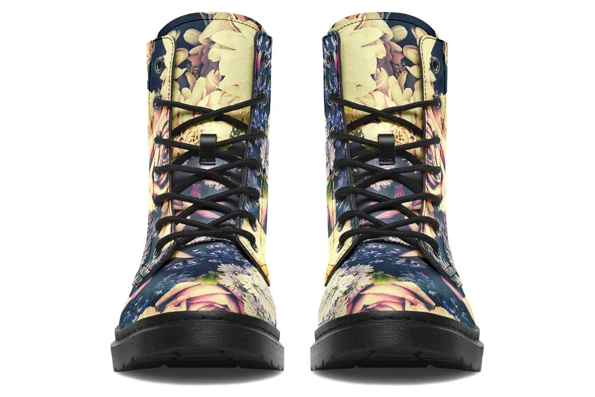 Vintage Flowers Combat Boots