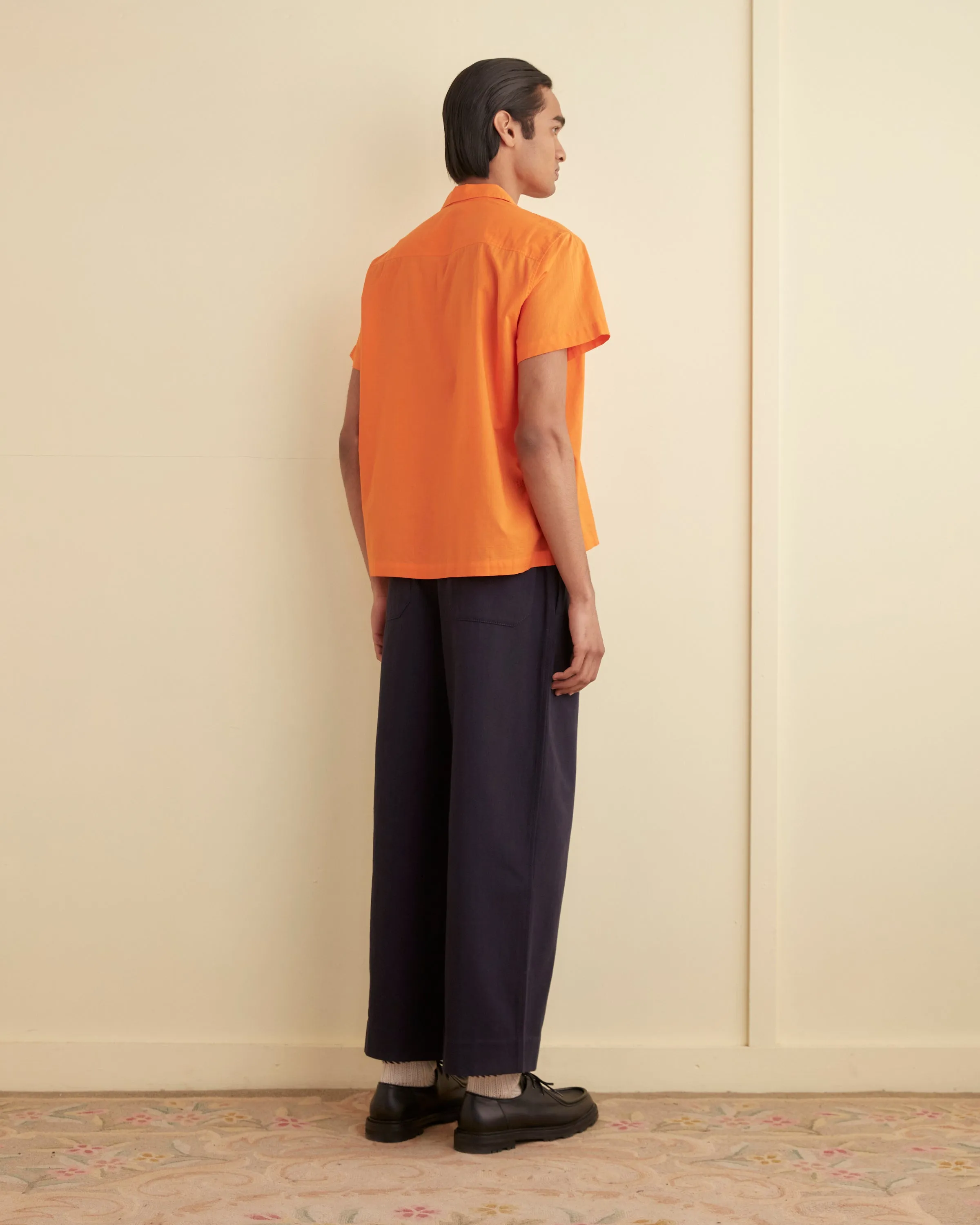 Voile Double-Pocket Short Sleeve Shirt - Orange